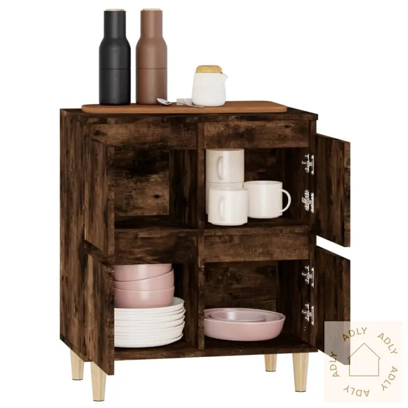 Skjenk Røkt Eik 60X35X70 Cm Konstruert Tre