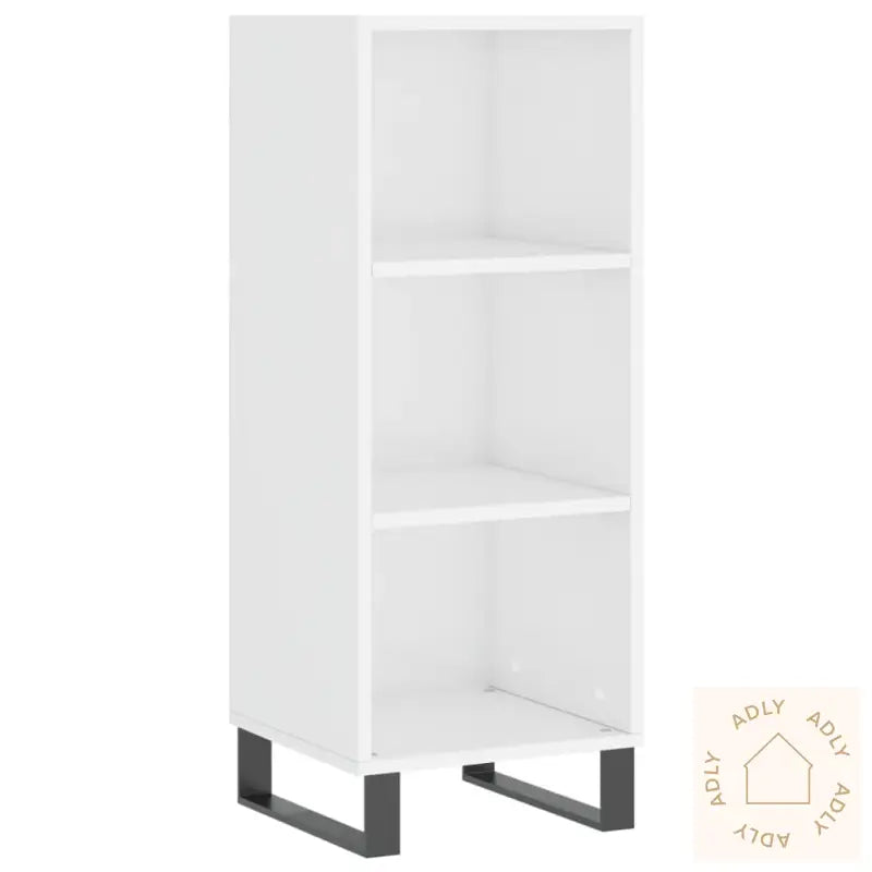 Skjenk Høyglans Hvit 34,5X32,5X90 Cm Konstruert Tre