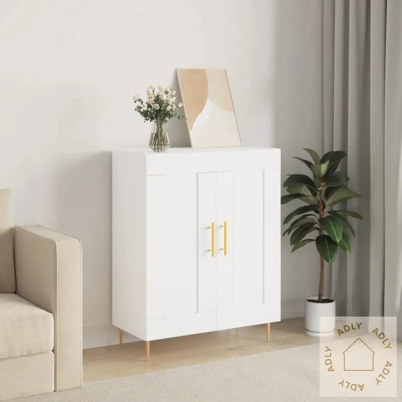 Skjenk Hvit 69,5X34X90 Cm Konstruert Tre