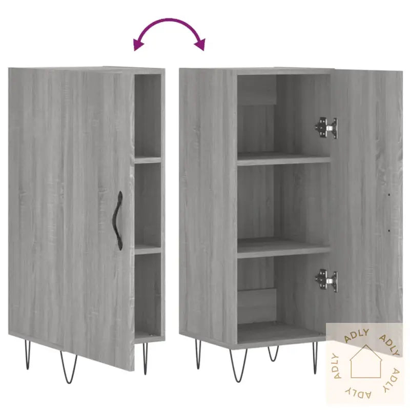 Skjenk Grå Sonoma 34,5X34X90 Cm Konstruert Tre