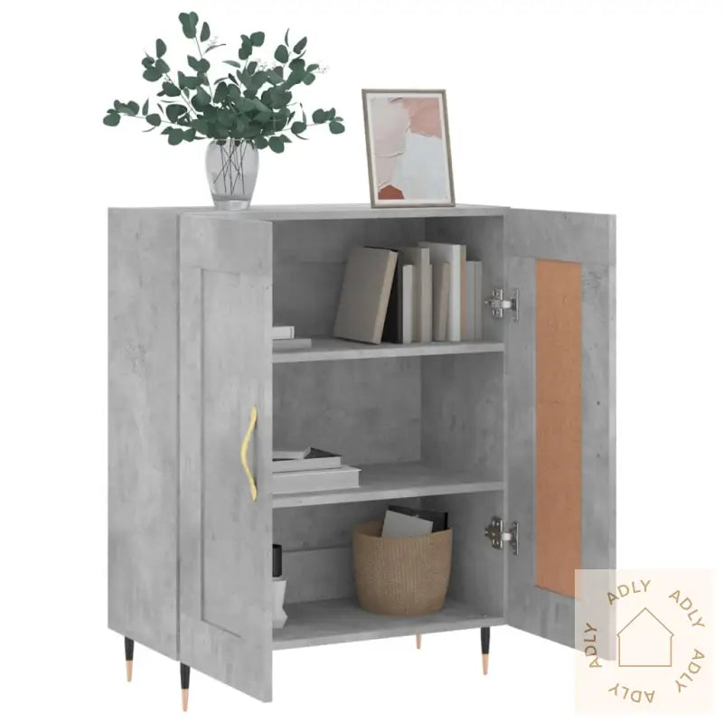 Skjenk Betonggrå 69,5X34X90 Cm Konstruert Tre