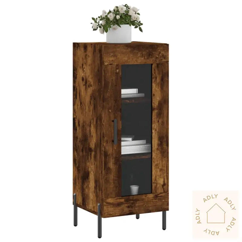 Skjenk Røkt Eik 34,5X34X90 Cm Konstruert Tre