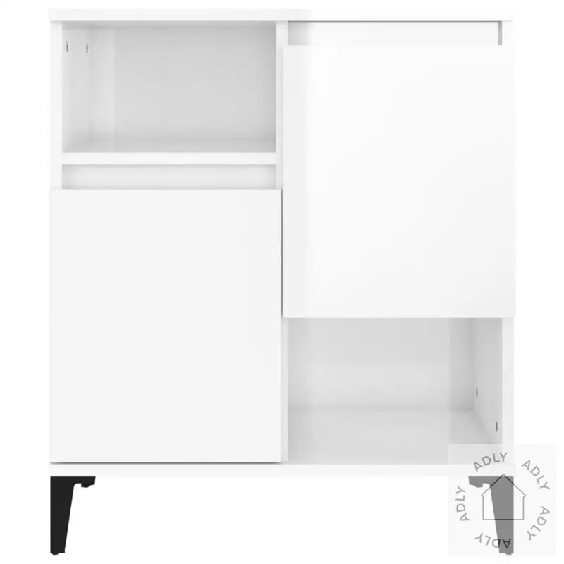 Skjenk Høyglans Hvit 60X35X70 Cm Konstruert Tre