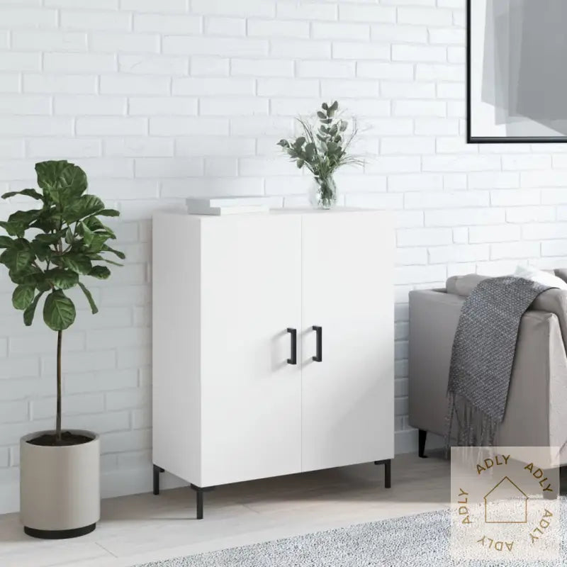 Skjenk Hvit 69,5X34X90 Cm Konstruert Tre