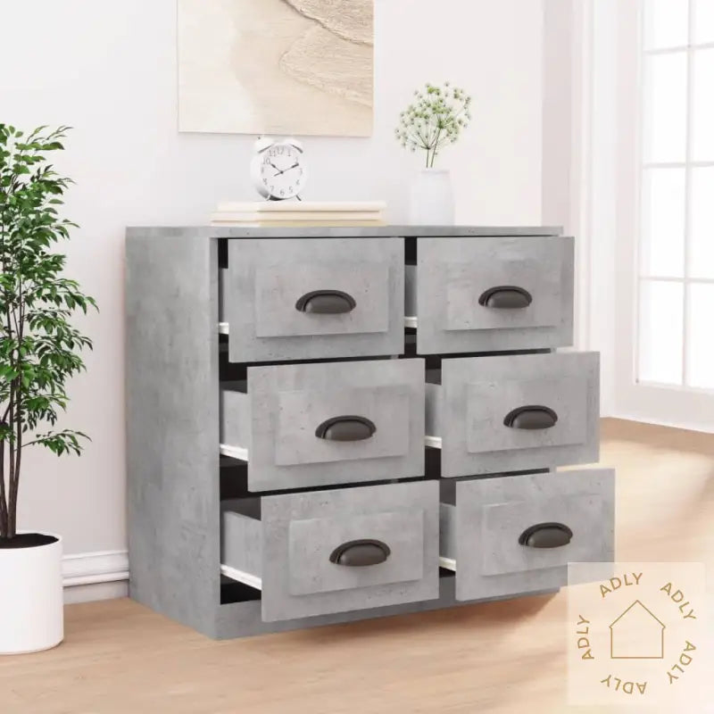 Skjenk Betonggrå 70X35,5X67,5 Cm Konstruert Tre