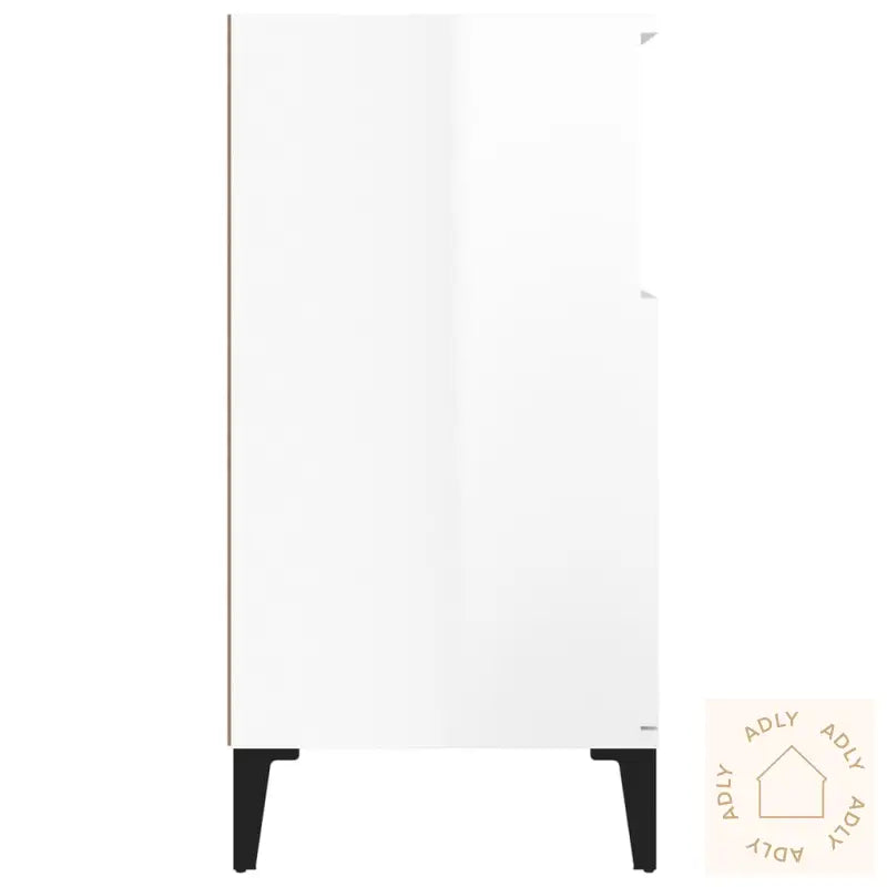 Skjenk Høyglans Hvit 60X35X70 Cm Konstruert Tre