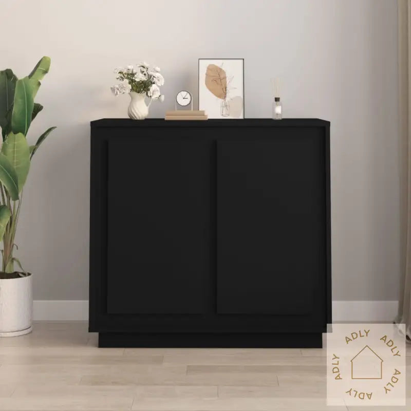 Skjenk Svart 80X34X75 Cm Konstruert Tre