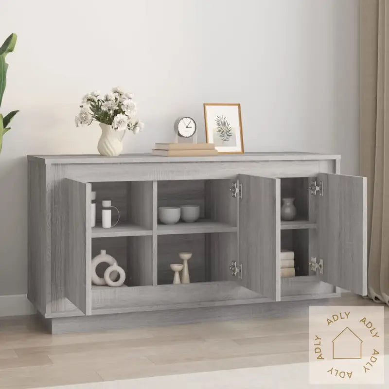 Skjenk Grå Sonoma 102X35X55 Cm Konstruert Tre