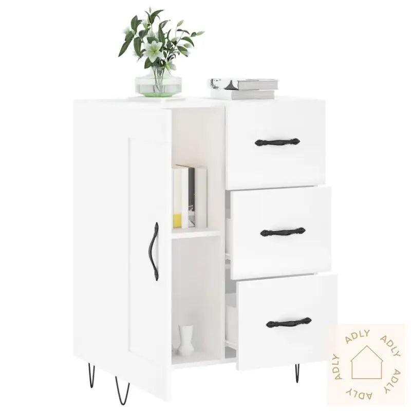 Skjenk Hvit 69,5X34X90 Cm Konstruert Tre