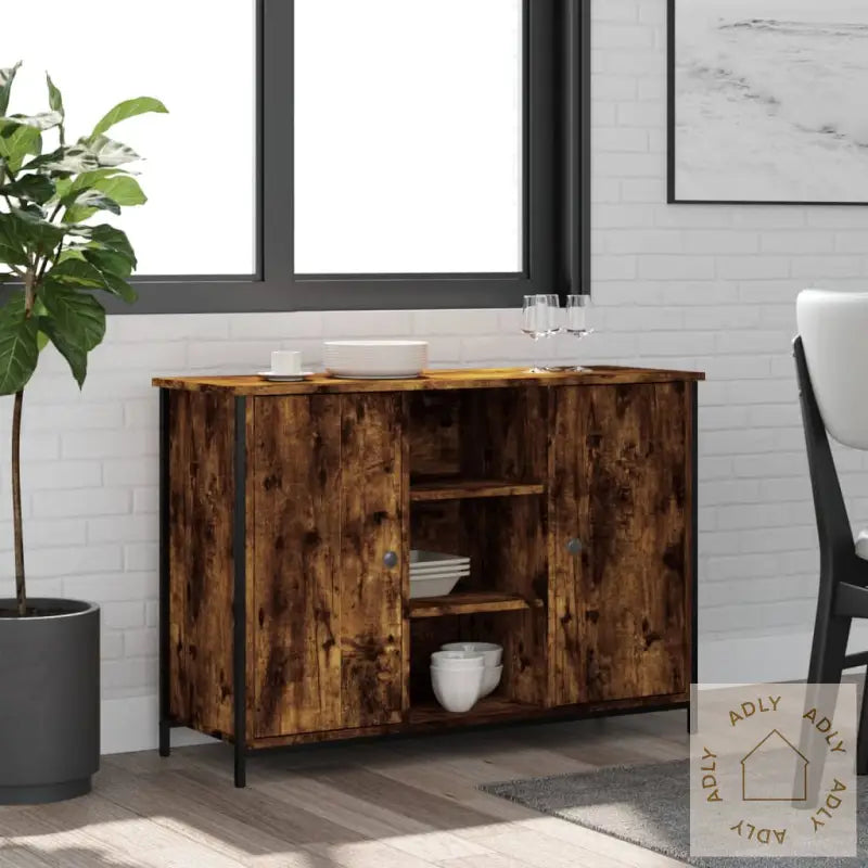 Skjenk Røkt Eik 100X35X70 Cm Konstruert Tre