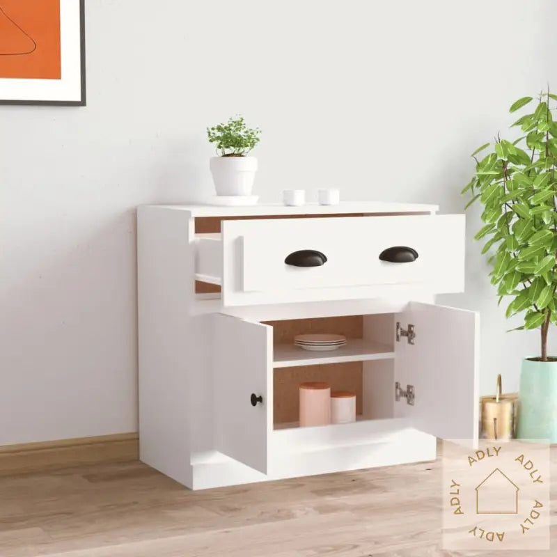 Skjenk Hvit 70X35,5X67,5 Cm Konstruert Tre