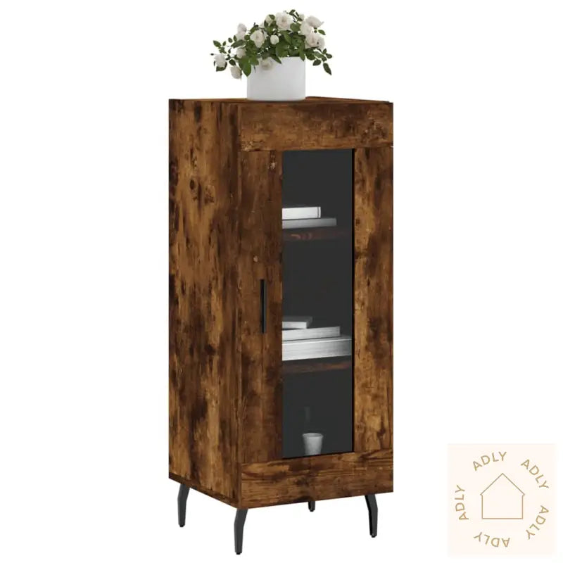 Skjenk Røkt Eik 34,5X34X90 Cm Konstruert Tre