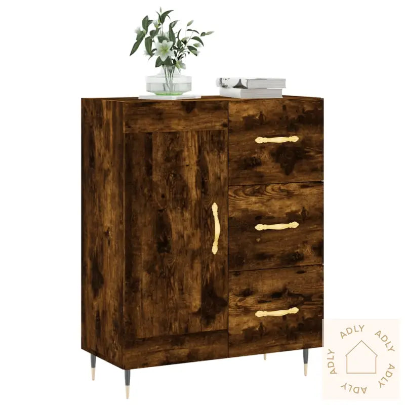 Skjenk Røkt Eik 69,5X34X90 Cm Konstruert Tre