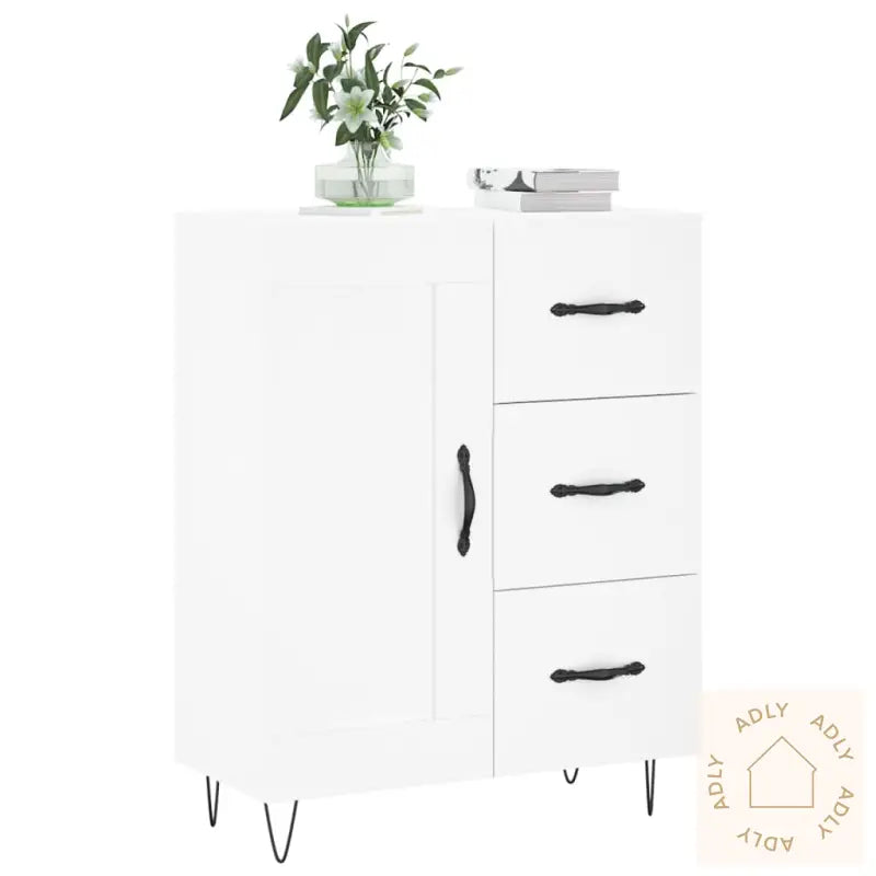 Skjenk Hvit 69,5X34X90 Cm Konstruert Tre