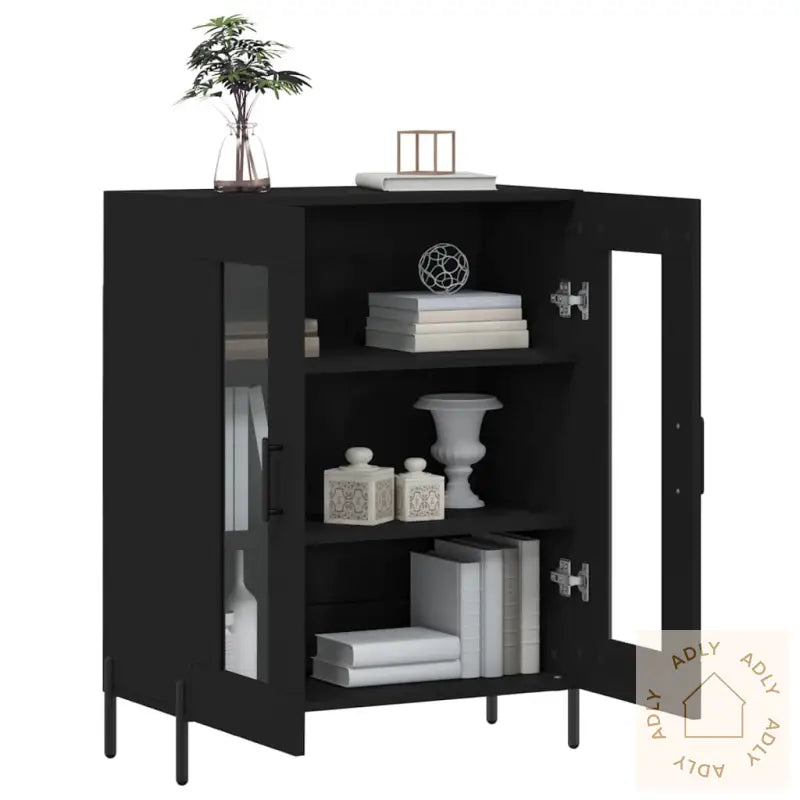 Skjenk Svart 69,5X34X90 Cm Konstruert Tre