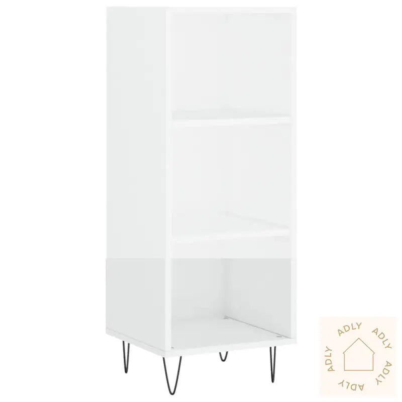 Skjenk Høyglans Hvit 34,5X32,5X90 Cm Konstruert Tre