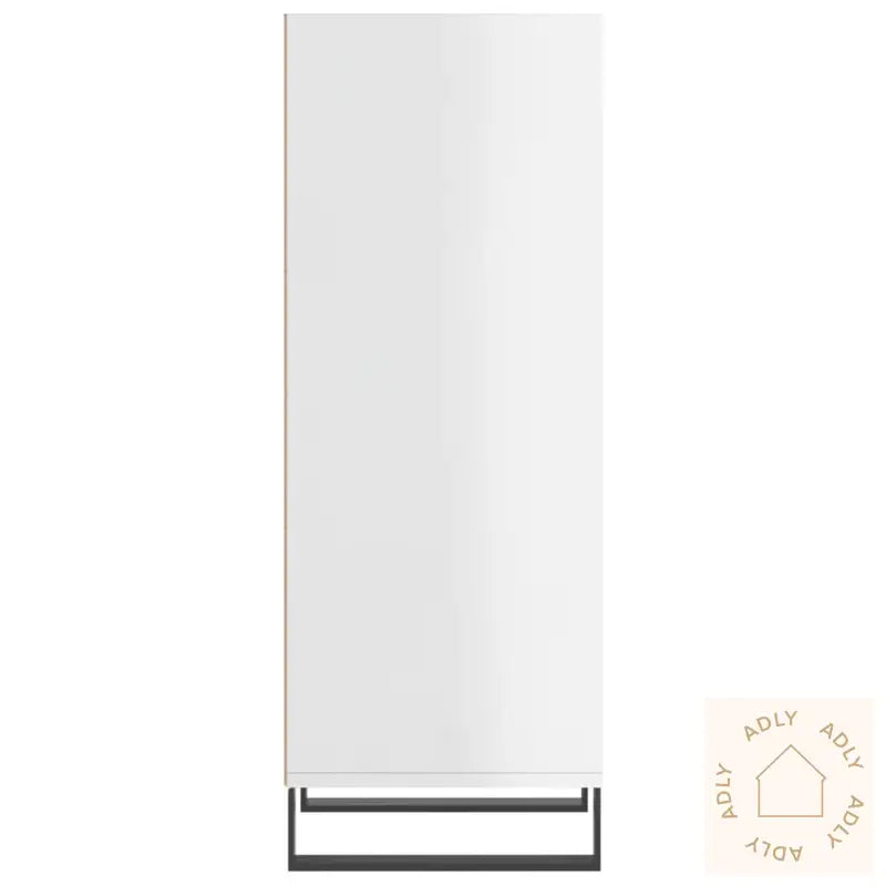 Skjenk Høyglans Hvit 34,5X32,5X90 Cm Konstruert Tre