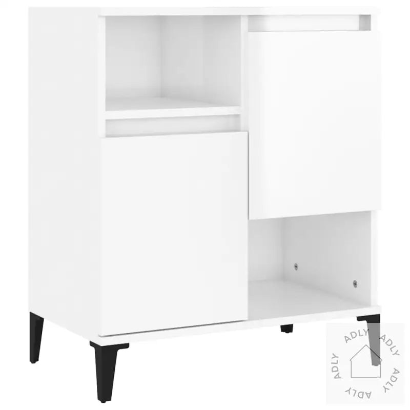 Skjenk Høyglans Hvit 60X35X70 Cm Konstruert Tre