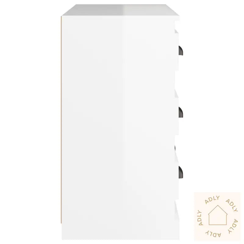 Skjenk Høyglans Hvit 70X35,5X67,5 Cm Konstruert Tre