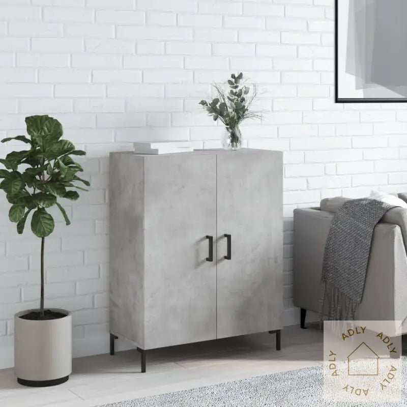 Skjenk Betonggrå 69,5X34X90 Cm Konstruert Tre
