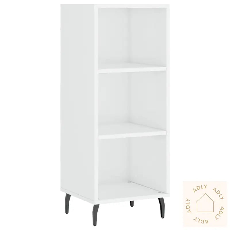 Skjenk Høyglans Hvit 34,5X32,5X90 Cm Konstruert Tre