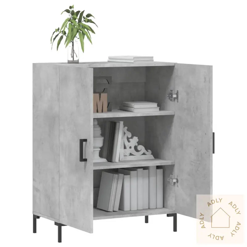 Skjenk Betonggrå 69,5X34X90 Cm Konstruert Tre