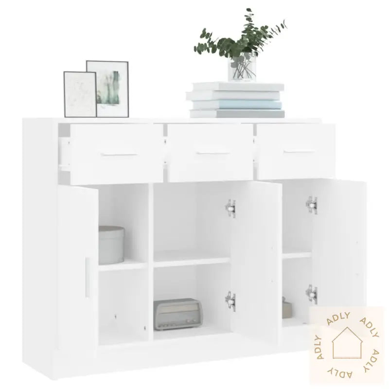 Skjenk Hvit 91X28X75 Cm Konstruert Tre