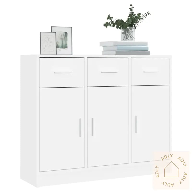 Skjenk Hvit 91X28X75 Cm Konstruert Tre