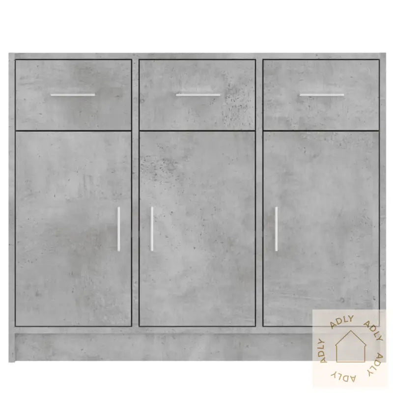 Skjenk Betonggrå 91X28X75 Cm Konstruert Tre