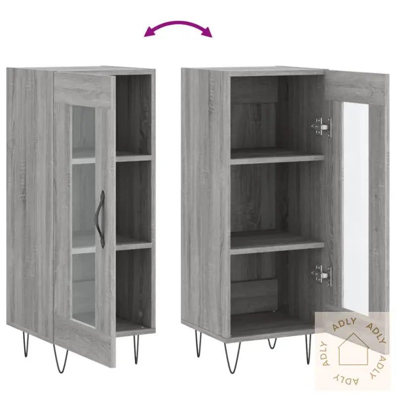 Skjenk Grå Sonoma 34,5X34X90 Cm Konstruert Tre