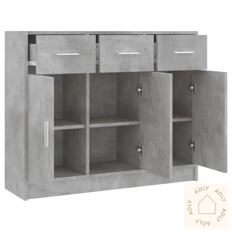 Skjenk Betonggrå 91X28X75 Cm Konstruert Tre