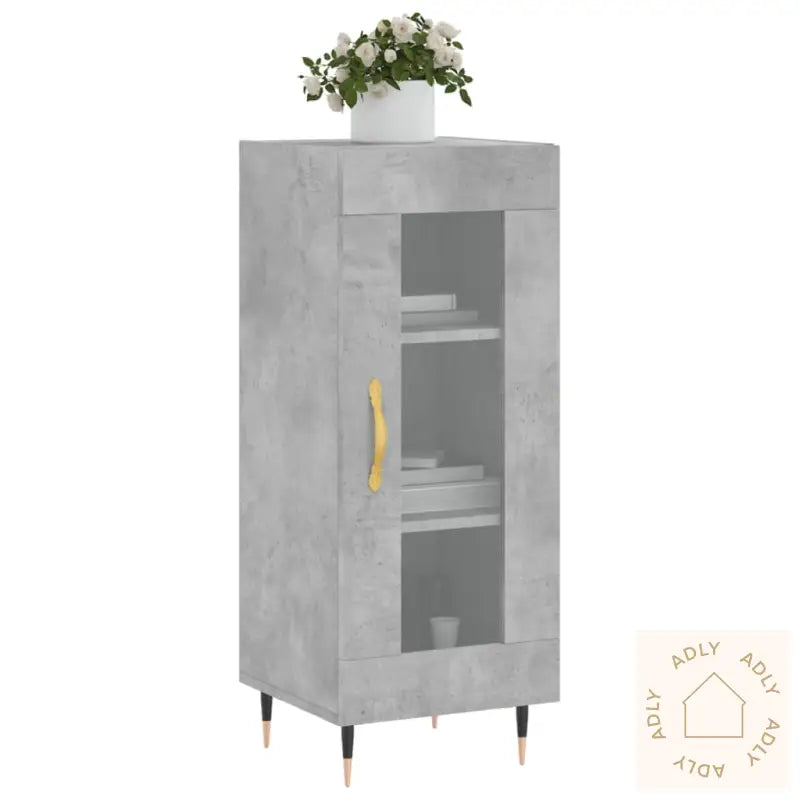Skjenk Betonggrå 34,5X34X90 Cm Konstruert Tre