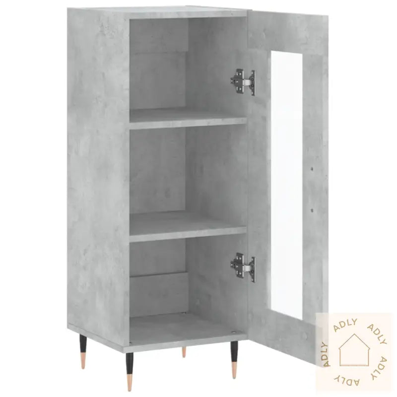 Skjenk Betonggrå 34,5X34X90 Cm Konstruert Tre