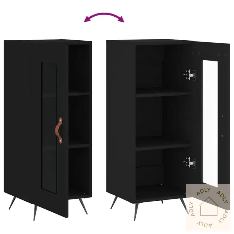 Skjenk Svart 34,5X34X90 Cm Konstruert Tre