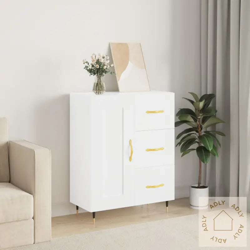 Skjenk Hvit 69,5X34X90 Cm Konstruert Tre