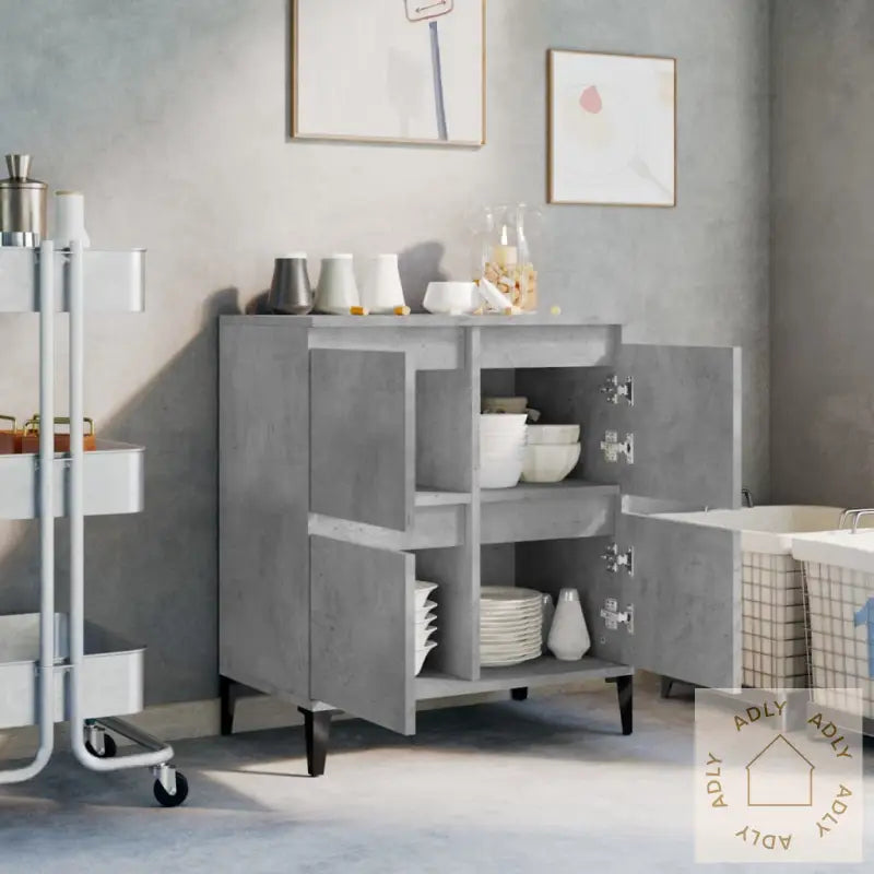 Skjenk Betonggrå 60X35X70 Cm Konstruert Tre