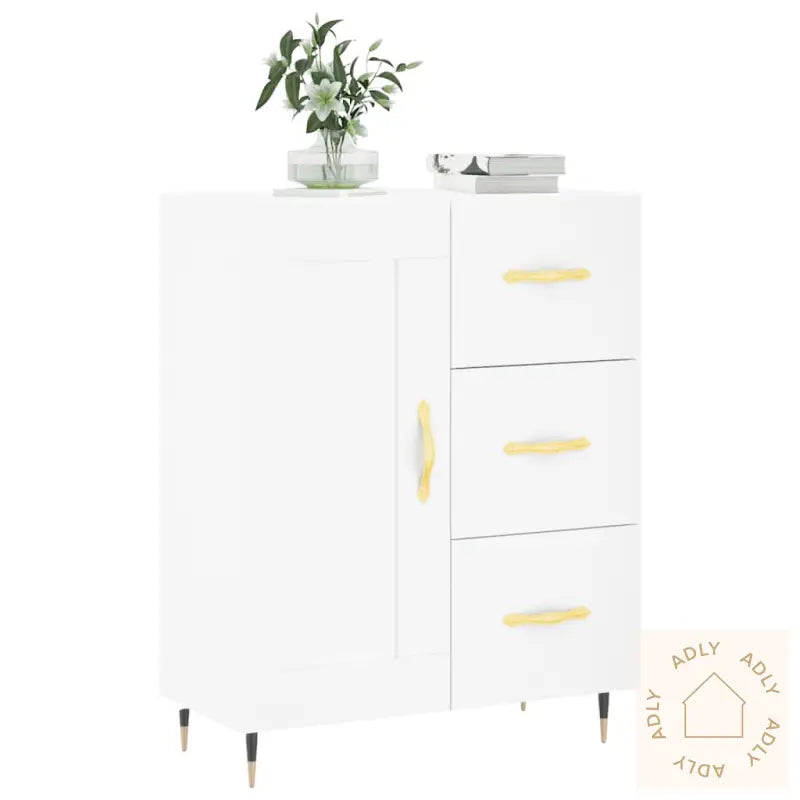 Skjenk Hvit 69,5X34X90 Cm Konstruert Tre