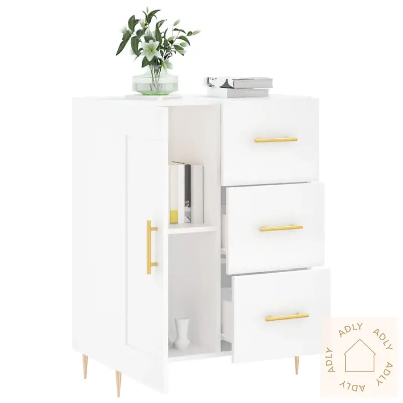 Skjenk Hvit 69,5X34X90 Cm Konstruert Tre