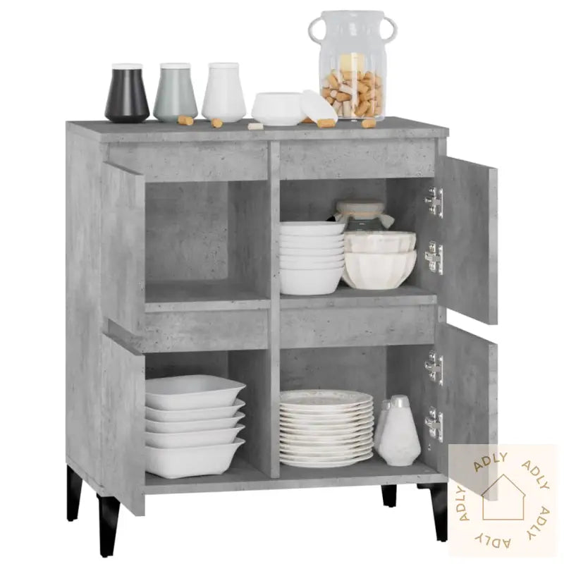 Skjenk Betonggrå 60X35X70 Cm Konstruert Tre