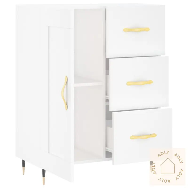 Skjenk Hvit 69,5X34X90 Cm Konstruert Tre