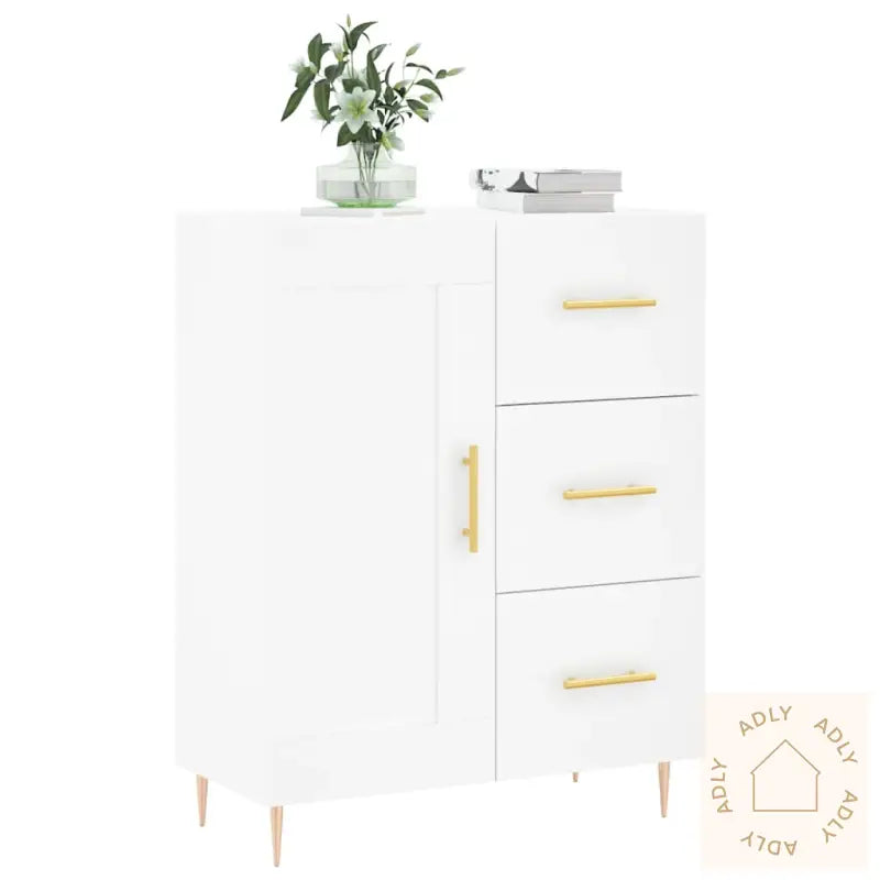 Skjenk Hvit 69,5X34X90 Cm Konstruert Tre