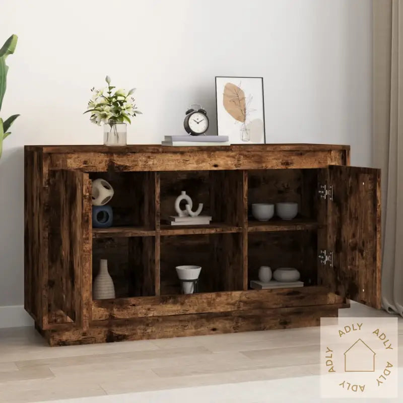 Skjenk Røkt Eik 102X35X60 Cm Konstruert Tre