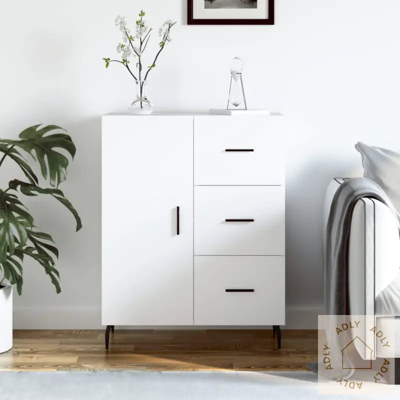 Skjenk Hvit 69,5X34X90 Cm Konstruert Tre