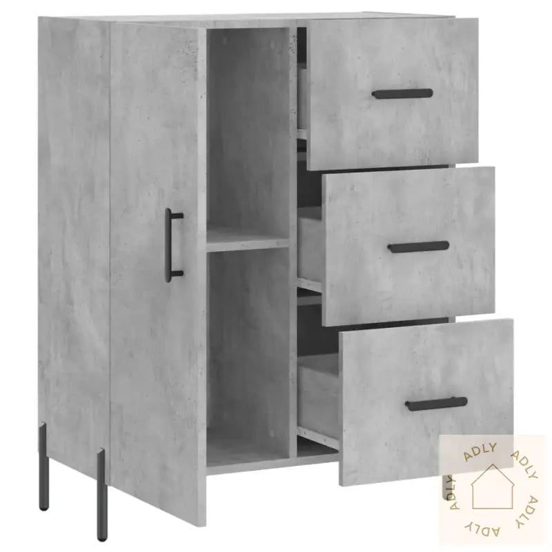 Skjenk Betonggrå 69,5X34X90 Cm Konstruert Tre
