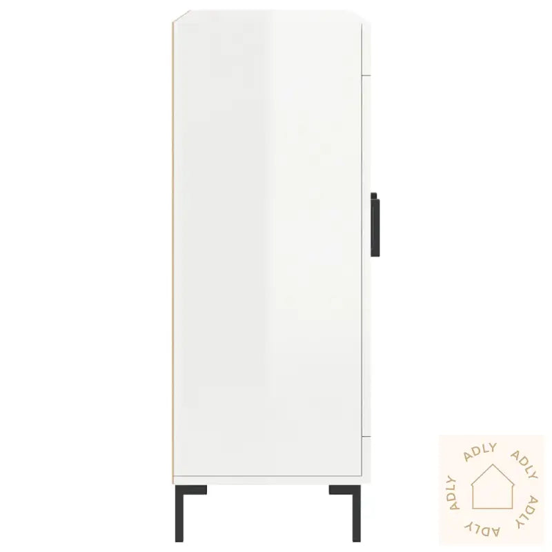 Skjenk Høyglans Hvit 69,5X34X90 Cm Konstruert Tre