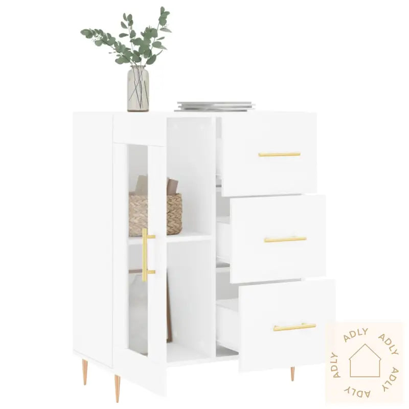 Skjenk Hvit 69,5X34X90 Cm Konstruert Tre