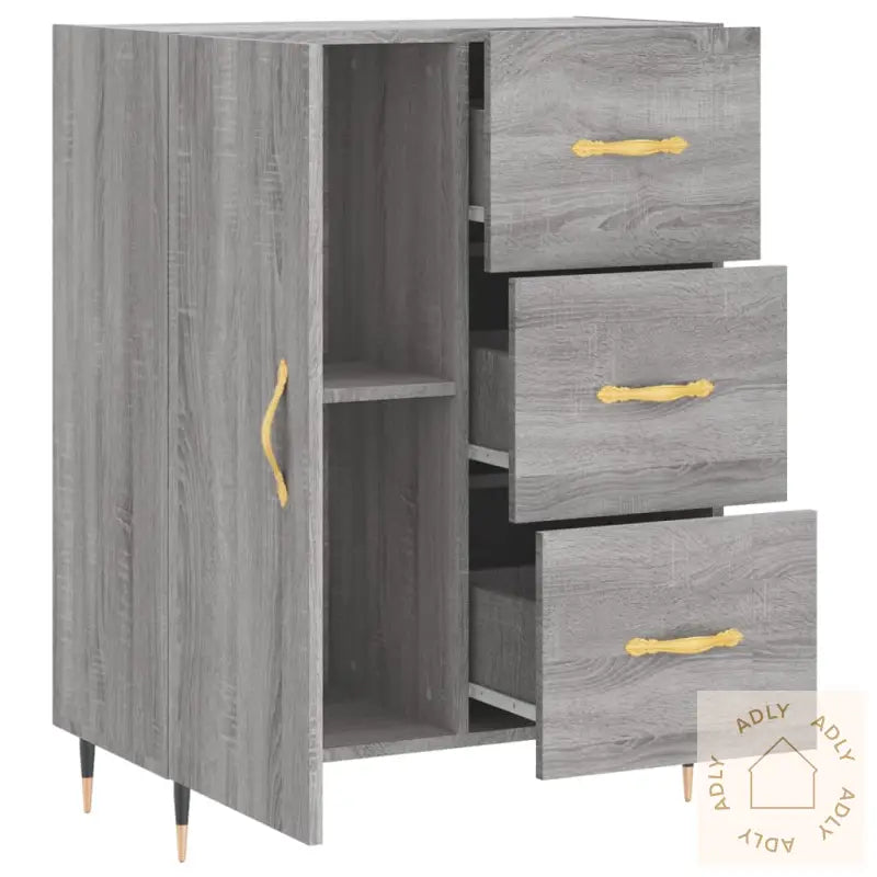 Skjenk Grå Sonoma 69,5X34X90 Cm Konstruert Tre