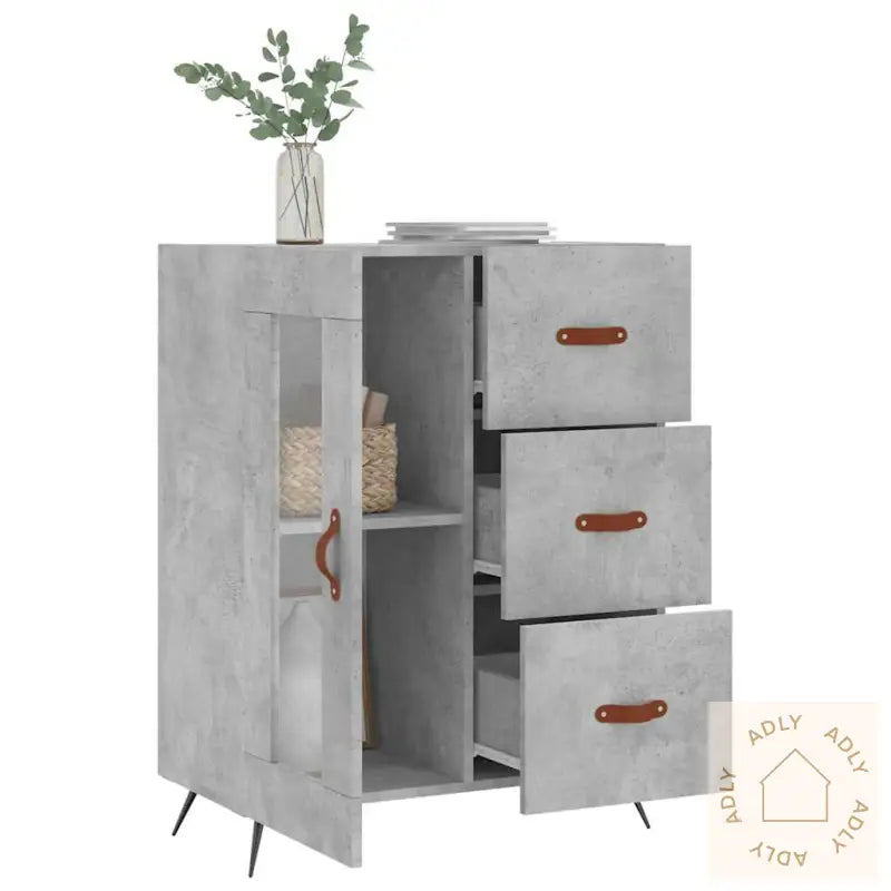 Skjenk Betonggrå 69,5X34X90 Cm Konstruert Tre