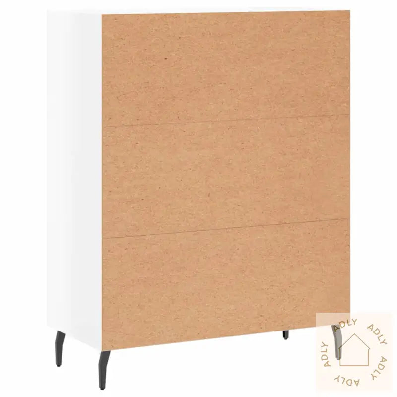 Skjenk Høyglans Hvit 69,5X34X90 Cm Konstruert Tre