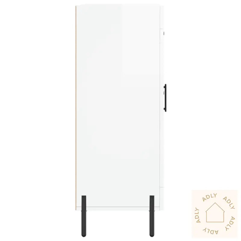 Skjenk Høyglans Hvit 69,5X34X90 Cm Konstruert Tre